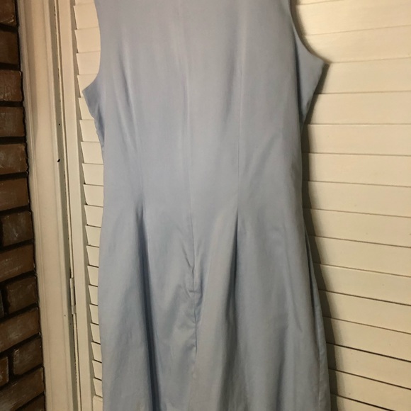 Blue Lined Sleeveless Dress Size 16 - Picture 3 of 6